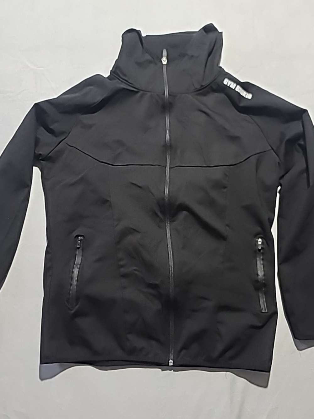 Brokig Men's 2XL Black & Grey Stretch Full Zip Athletic Gym Hoodie